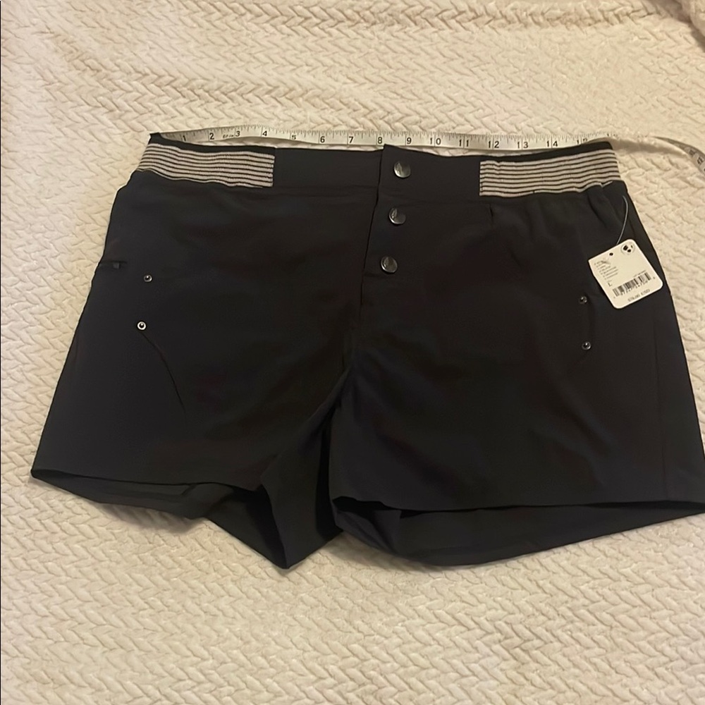 FP Movement by Free People Black CASCADE High Waist Shorts L BNWT